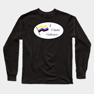 Nonbinary Flag Sticker Long Sleeve T-Shirt